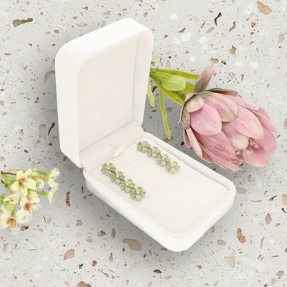 Peridot Flower Drop Earrings