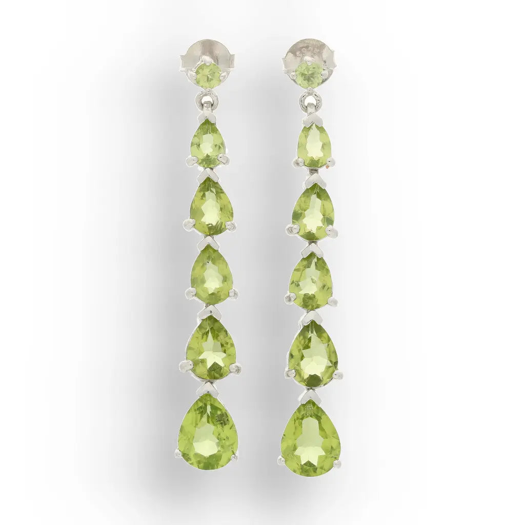 Graduated Peridot Drop Earrings