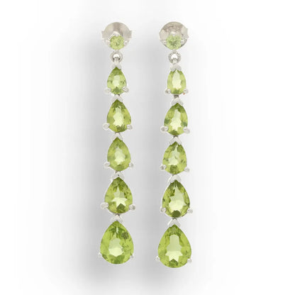 Graduated Peridot Drop Earrings