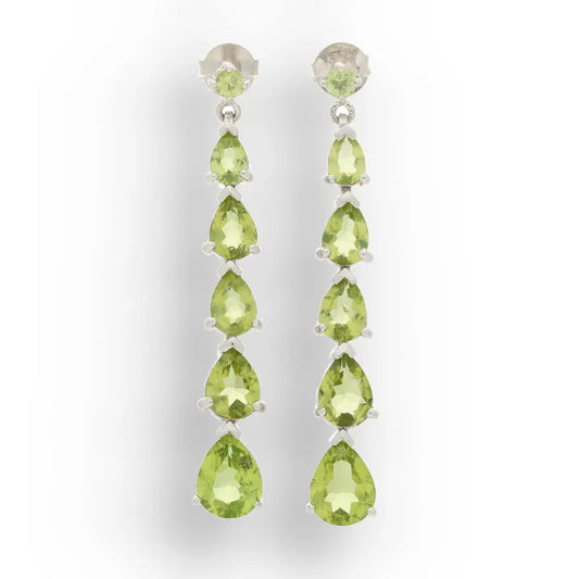 Graduated Peridot Drop Earrings