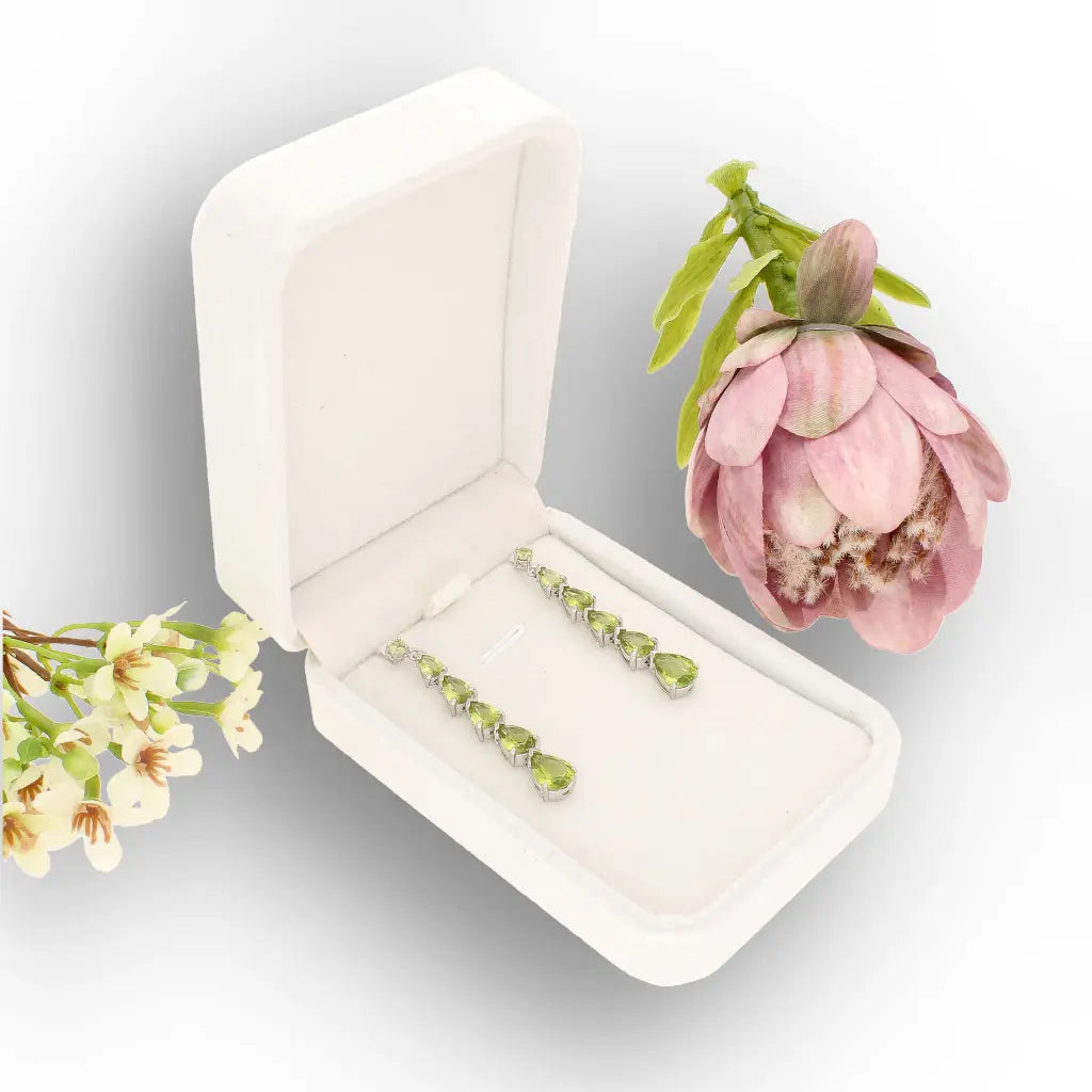 Graduated Peridot Drop Earrings