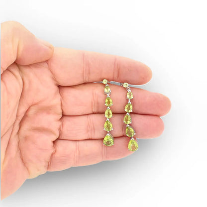 Graduated Peridot Drop Earrings