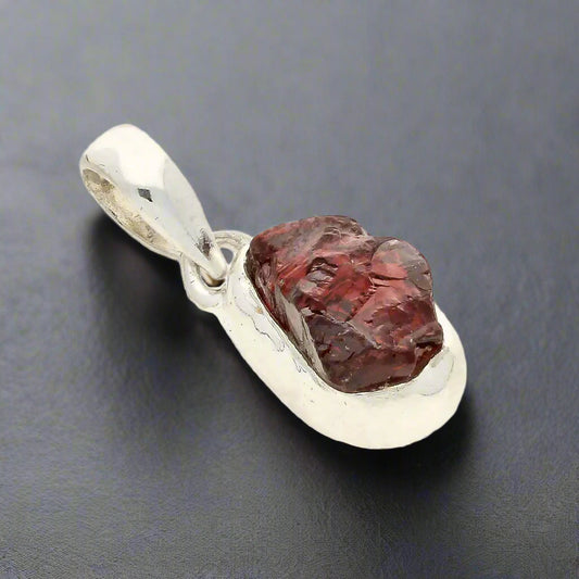Buy your Grounded Passion – Rough Garnet Silver Pendant online now or in store at Forever Gems in Franschhoek, South Africa