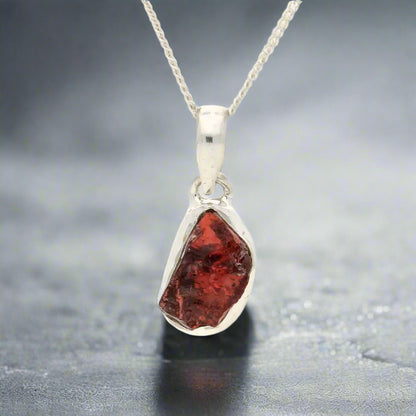 Buy your Grounded Passion – Rough Garnet Silver Pendant online now or in store at Forever Gems in Franschhoek, South Africa