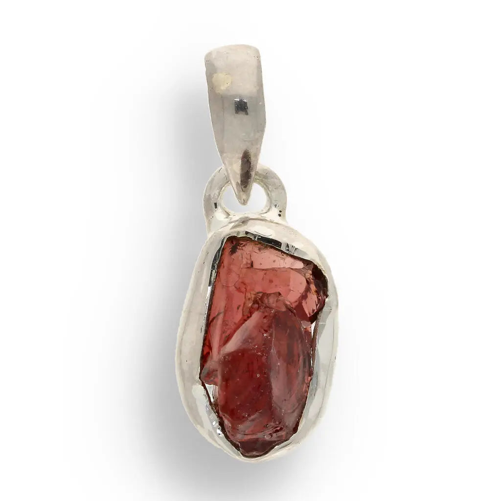 Buy your Grounded Passion – Rough Garnet Silver Pendant online now or in store at Forever Gems in Franschhoek, South Africa