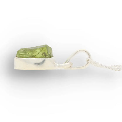 Get your Fresh Rough Peridot Gemstone Necklace in Sterling Silver online now or in store at Forever Gems in Franschhoek, South Africa