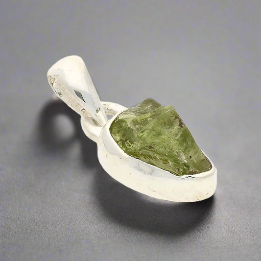 Buy your Fresh Start – Rough Peridot Silver Pendant online now or in store at Forever Gems in Franschhoek, South Africa