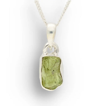Get your Fresh Rough Peridot Gemstone Necklace in Sterling Silver online now or in store at Forever Gems in Franschhoek, South Africa