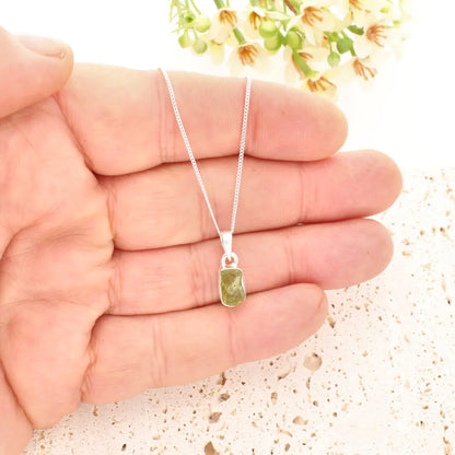 Get your Fresh Rough Peridot Gemstone Necklace in Sterling Silver online now or in store at Forever Gems in Franschhoek, South Africa