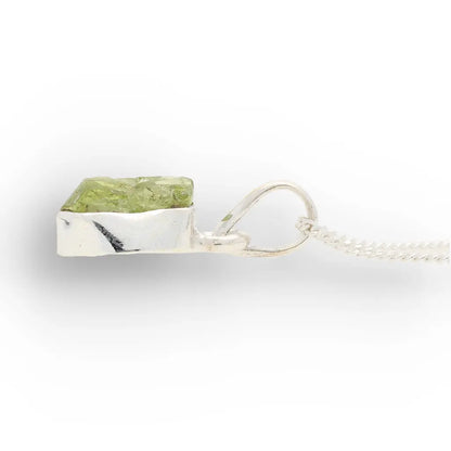 Get your Fresh Rough Peridot Gemstone Necklace in Sterling Silver online now or in store at Forever Gems in Franschhoek, South Africa