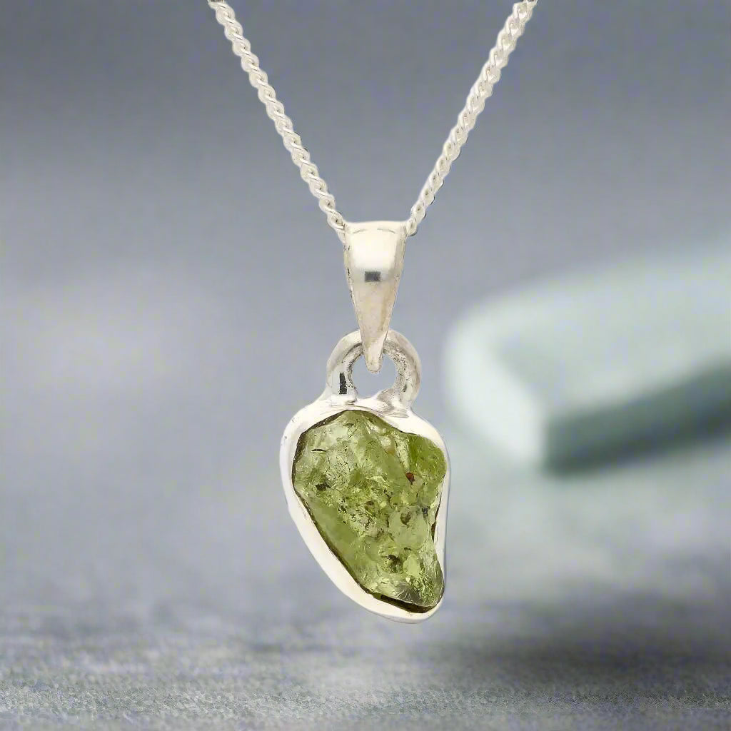 Buy your Fresh Start – Rough Peridot Silver Pendant online now or in store at Forever Gems in Franschhoek, South Africa