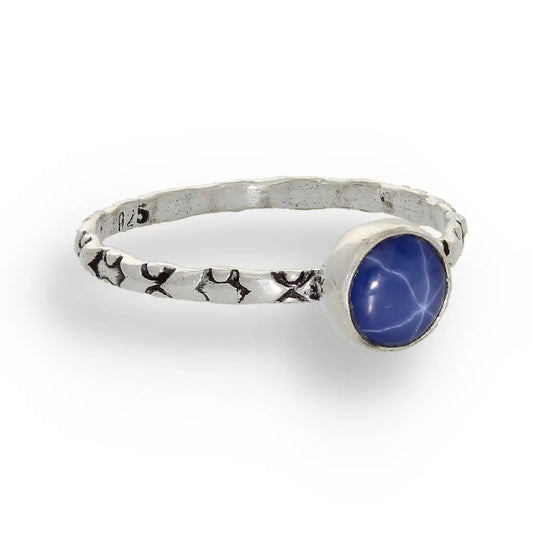 Get your "Celestial Dreams" Sterling Silver Star Sapphire Stackable Ring - September Birthstone online now or in store at Forever Gems in Franschhoek, South Africa