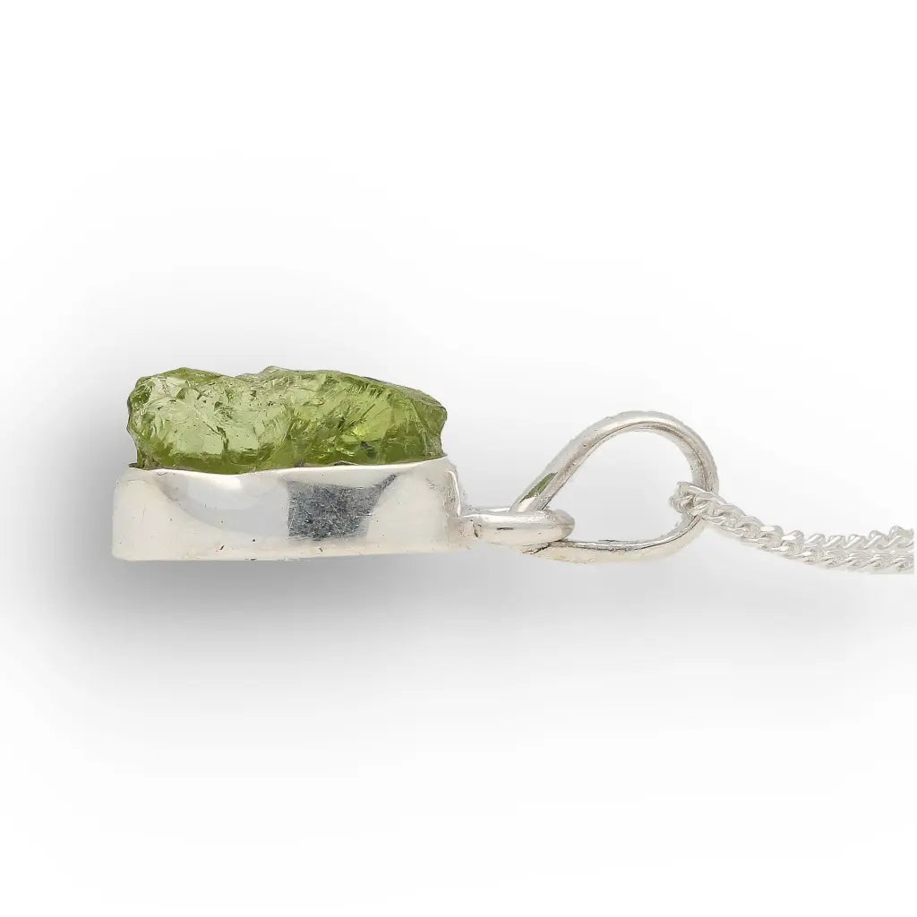 Get your Fresh Rough Peridot Gemstone Necklace in Sterling Silver online now or in store at Forever Gems in Franschhoek, South Africa