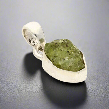 Buy your Fresh Start – Rough Peridot Silver Pendant online now or in store at Forever Gems in Franschhoek, South Africa