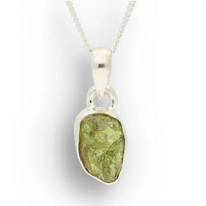 Get your Fresh Rough Peridot Gemstone Necklace in Sterling Silver online now or in store at Forever Gems in Franschhoek, South Africa