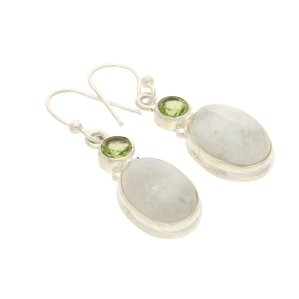Buy your Mystic Fusion: Moonstone & Faceted Peridot Silver Earrings online now or in store at Forever Gems in Franschhoek, South Africa