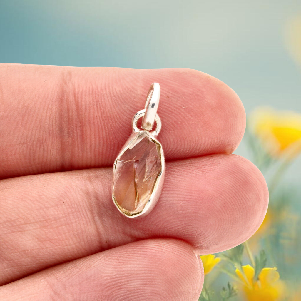 Buy your Nature's Treasures: Raw Citrine Sterling Silver Necklace online now or in store at Forever Gems in Franschhoek, South Africa