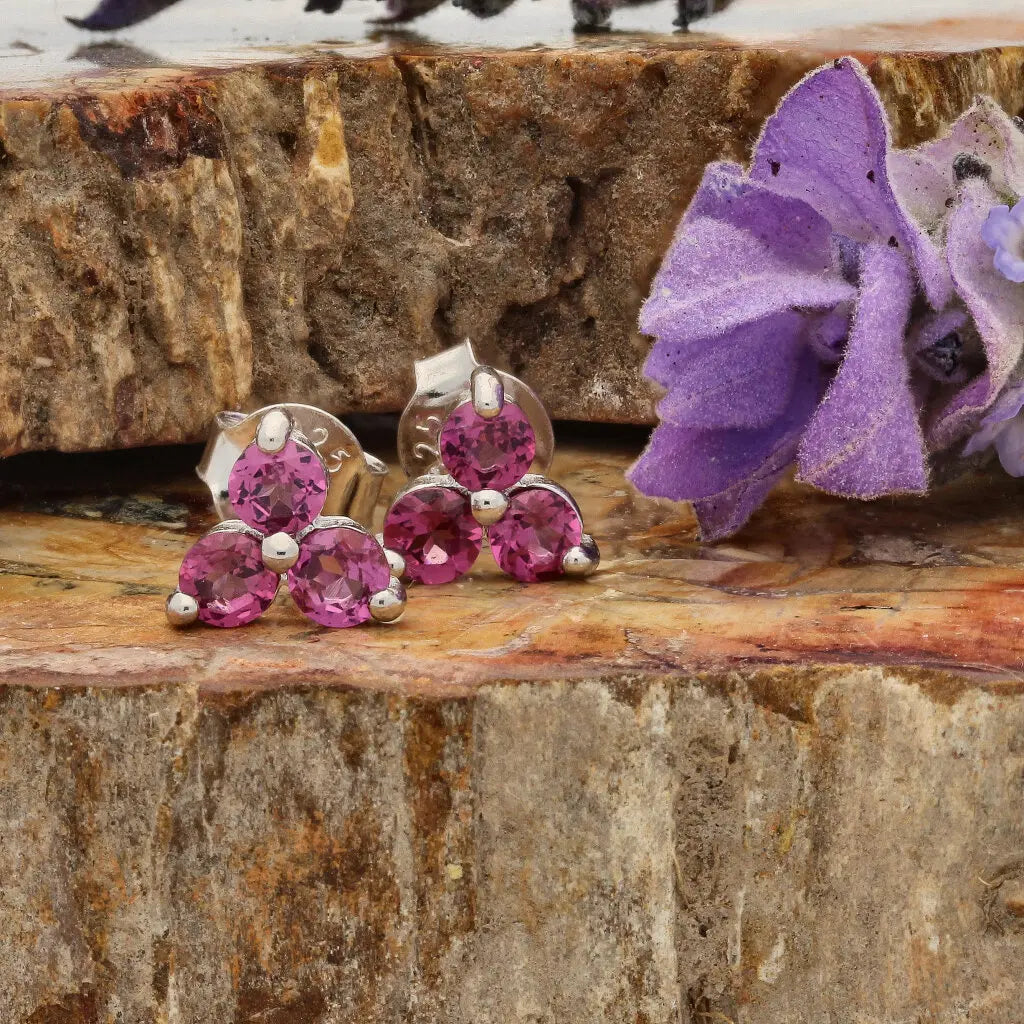Get your Trilogy of Love: Sterling Silver Rhodolite Garnet Earrings online now or in store at Forever Gems in Franschhoek, South Africa