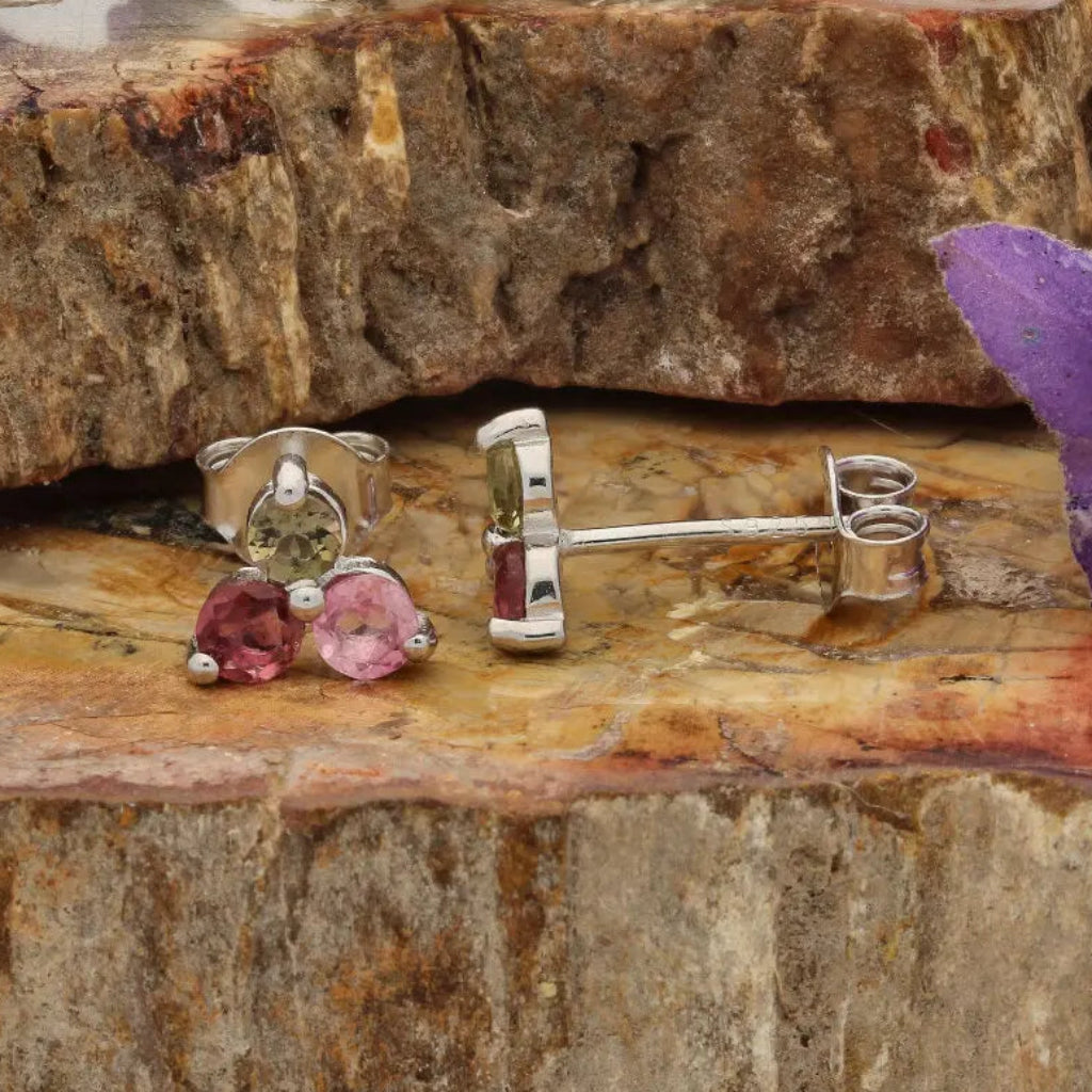 Get your Ethereal Elegance: Sterling Silver Multi-Colour Tourmaline Earrings online now or in store at Forever Gems in Franschhoek, South Africa