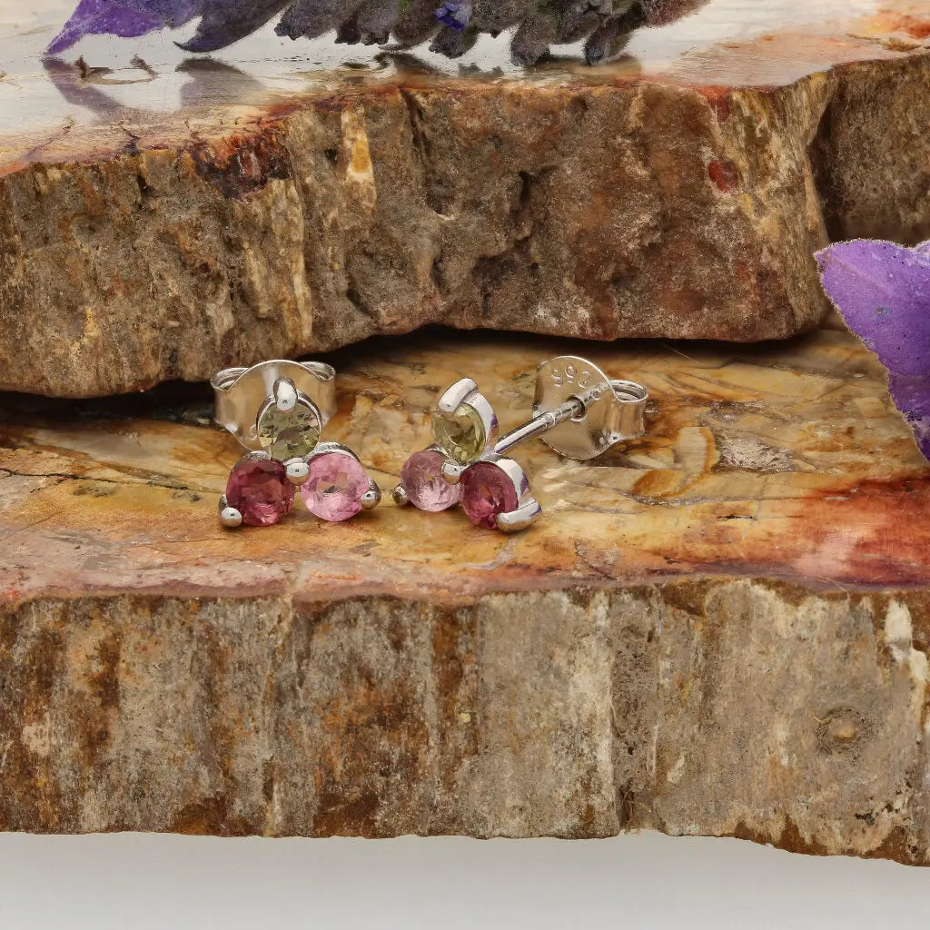 Get your Ethereal Elegance: Sterling Silver Multi-Colour Tourmaline Earrings online now or in store at Forever Gems in Franschhoek, South Africa