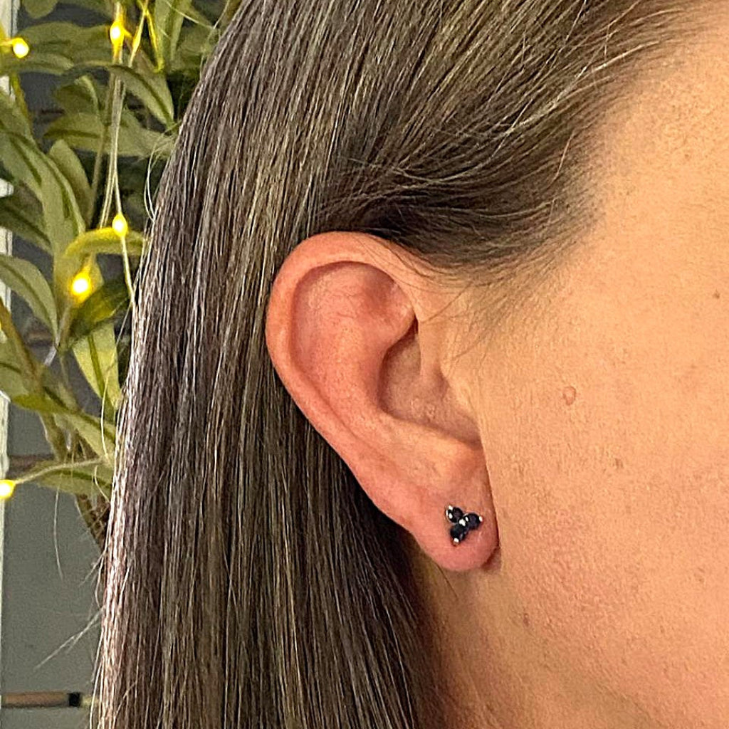 Get your Midnight Bloom: Sterling Silver Sapphire Gemstone Earrings online now or in store at Forever Gems in Franschhoek, South Africa