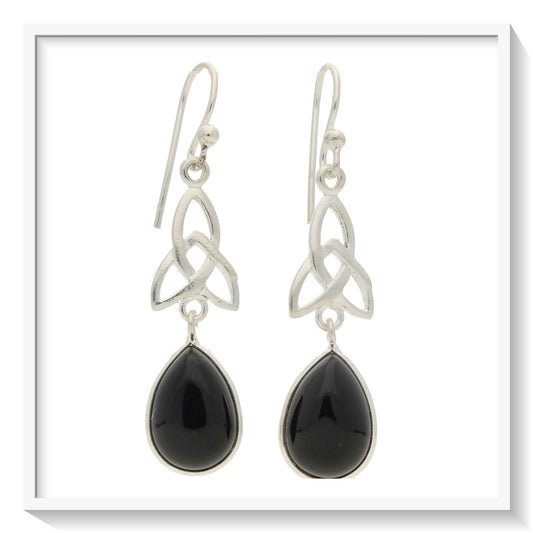 Buy your Celtic Teardrops Elegance: Black Onyx Sterling Silver Earrings online now or in store at Forever Gems in Franschhoek, South Africa