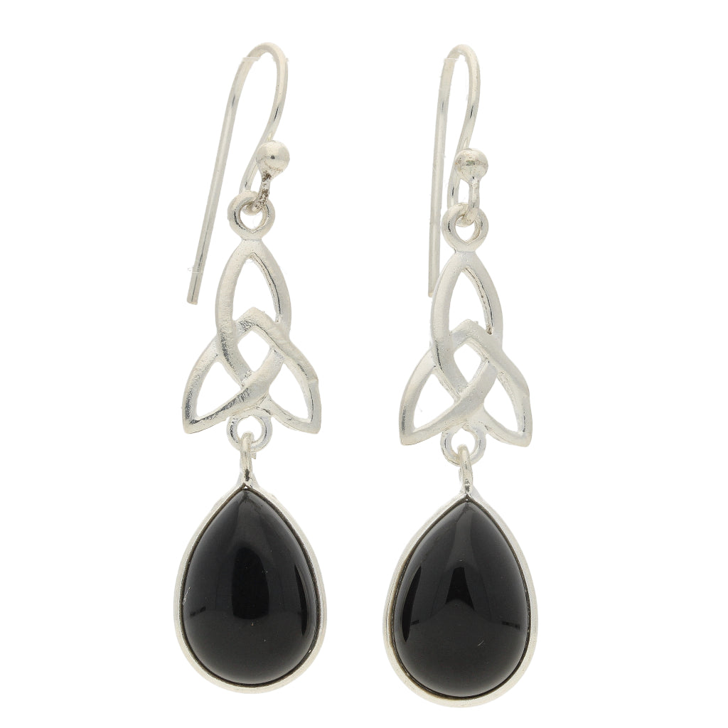 Buy your Celtic Teardrops Elegance: Black Onyx Sterling Silver Earrings online now or in store at Forever Gems in Franschhoek, South Africa