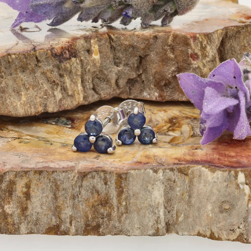 Get your Midnight Bloom: Sterling Silver Sapphire Gemstone Earrings online now or in store at Forever Gems in Franschhoek, South Africa