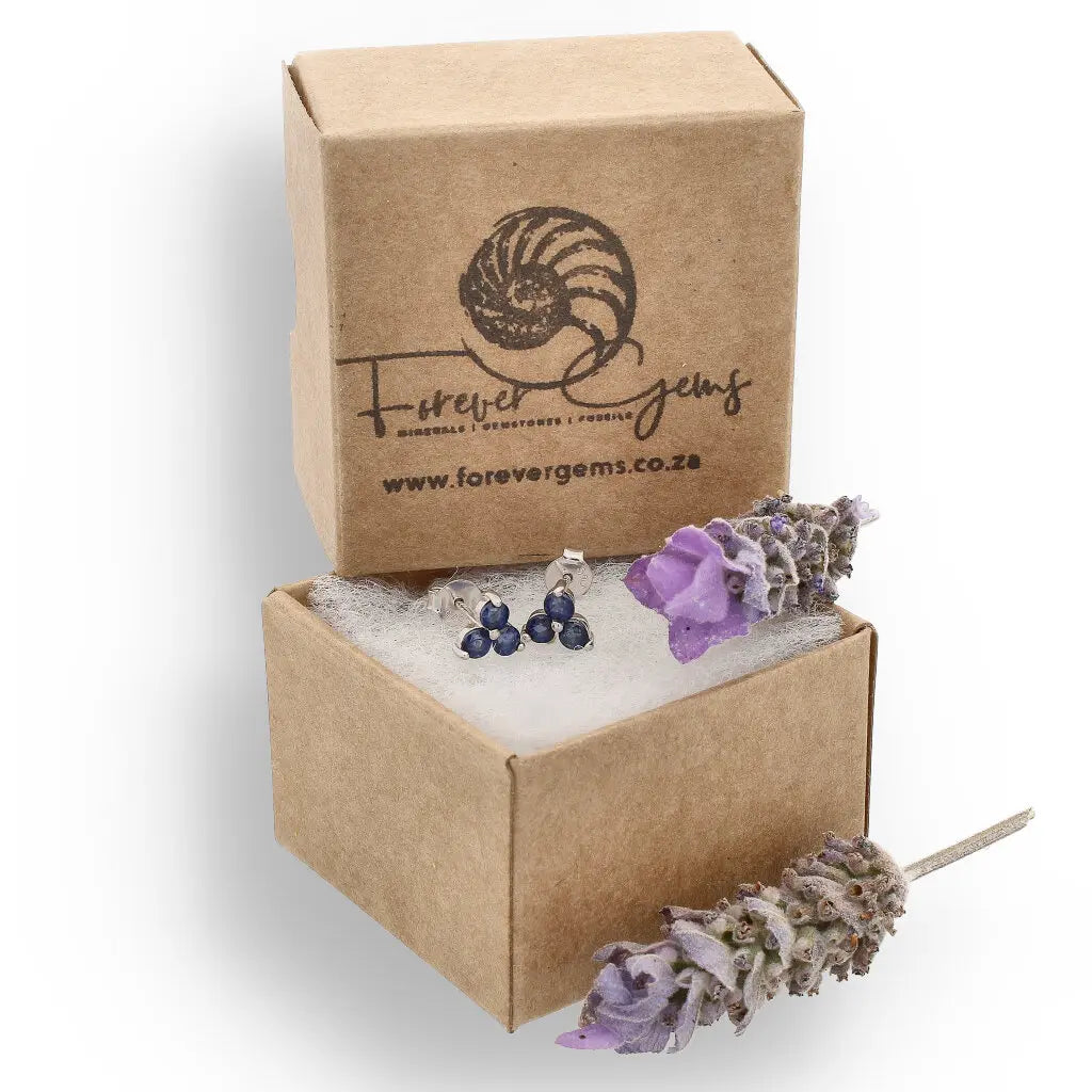Get your Midnight Bloom: Sterling Silver Sapphire Gemstone Earrings online now or in store at Forever Gems in Franschhoek, South Africa