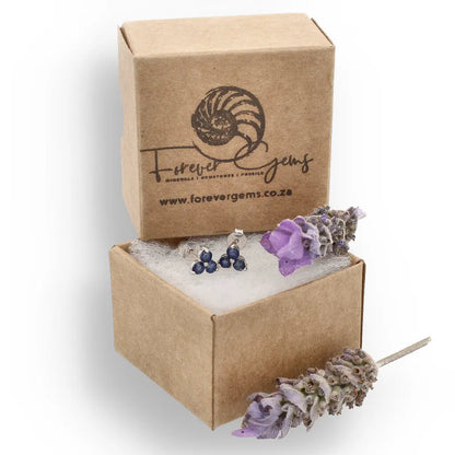 Get your Midnight Bloom: Sterling Silver Sapphire Gemstone Earrings online now or in store at Forever Gems in Franschhoek, South Africa