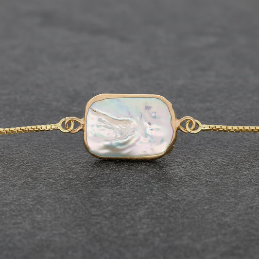 Get your Iridescent Glow Rectangle Pearl Gold Plated Bracelet online now or in store at Forever Gems in Franschhoek, South Africa