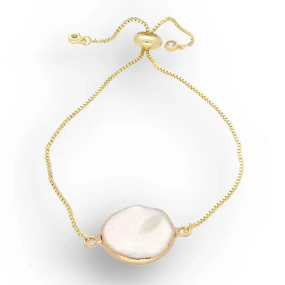 Get your Moonlight Glow Coin Pearl Gold Plated Bracelet online now or in store at Forever Gems in Franschhoek, South Africa