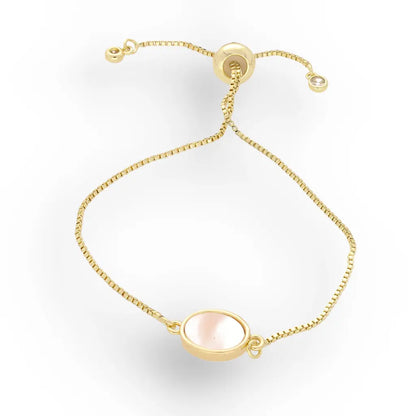 Get your Celestial Glow Mother of Pearl Gold Plated Bracelet online now or in store at Forever Gems in Franschhoek, South Africa