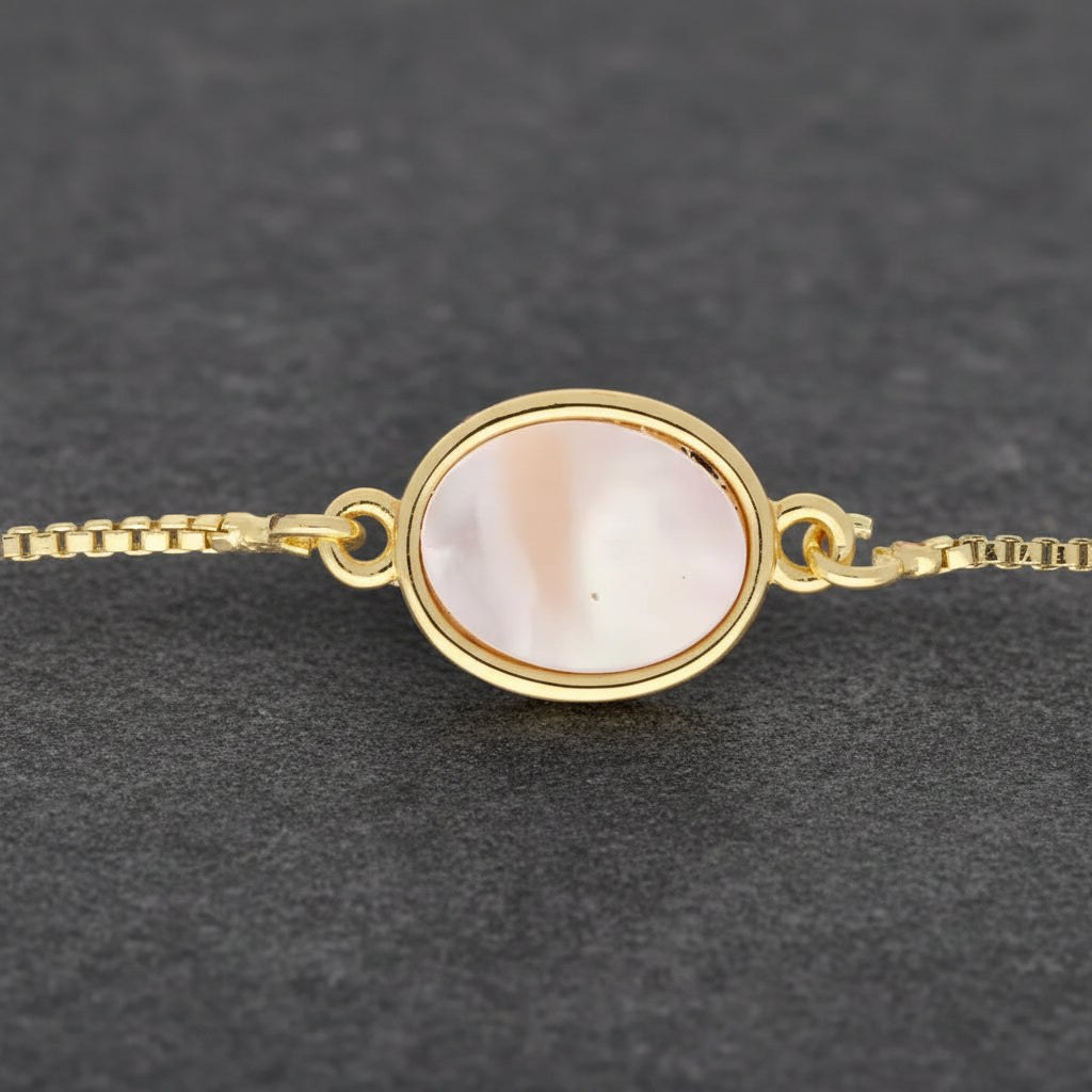 Get your Celestial Glow Mother of Pearl Gold Plated Bracelet online now or in store at Forever Gems in Franschhoek, South Africa