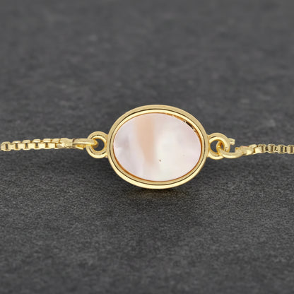 Get your Celestial Glow Mother of Pearl Gold Plated Bracelet online now or in store at Forever Gems in Franschhoek, South Africa