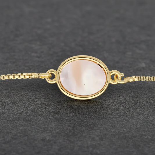Get your Celestial Glow Mother of Pearl Gold Plated Bracelet online now or in store at Forever Gems in Franschhoek, South Africa