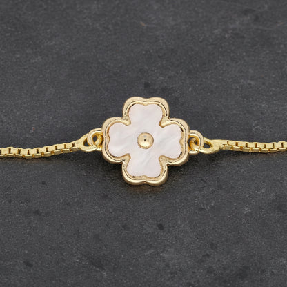 Get your Lucky Glow Clover Mother of Pearl Gold Plated Bracelet online now or in store at Forever Gems in Franschhoek, South Africa
