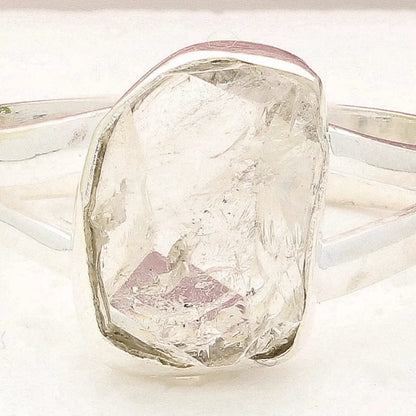 Natural Herkimer Diamond Raw Crystal Ring