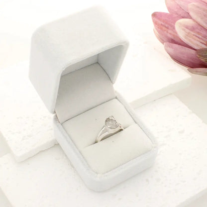 Natural Herkimer Diamond Raw Crystal Ring