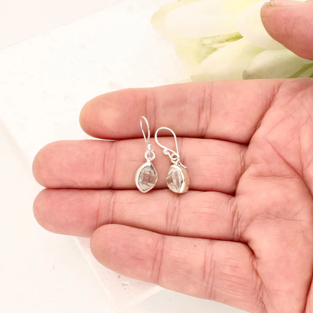 Natural Herkimer Diamond Drop Earrings