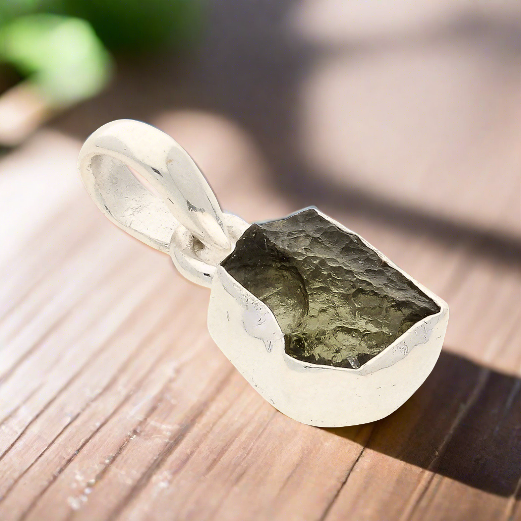 Buy your Handmade Moldavite Silver Necklace online now or in store at Forever Gems in Franschhoek, South Africa