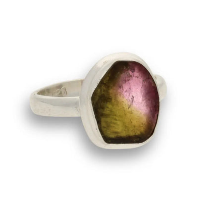 Get your Natural Watermelon Tourmaline Slice Ring Set in 925 Silver online now or in store at Forever Gems in Franschhoek, South Africa
