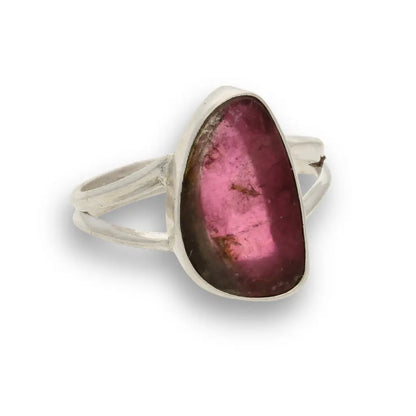 Get your Natural Watermelon Tourmaline Slice Ring Set in 925 Silver online now or in store at Forever Gems in Franschhoek, South Africa