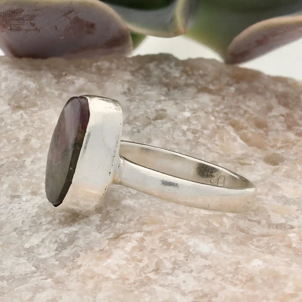 Get your Natural Watermelon Tourmaline Slice Ring Set in 925 Silver online now or in store at Forever Gems in Franschhoek, South Africa