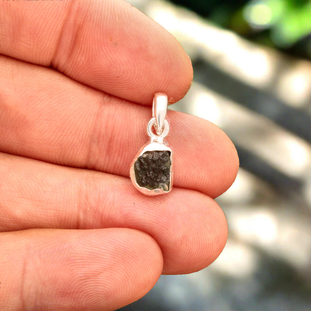 Buy your Sterling Silver Rough Moldavite Necklace online now or in store at Forever Gems in Franschhoek, South Africa
