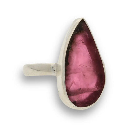 Get your Natural Watermelon Tourmaline Slice Ring Set in 925 Silver online now or in store at Forever Gems in Franschhoek, South Africa