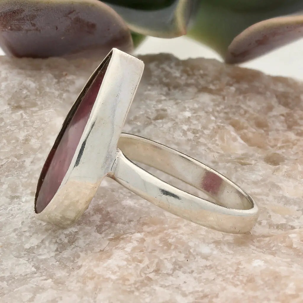 Get your Natural Watermelon Tourmaline Slice Ring Set in 925 Silver online now or in store at Forever Gems in Franschhoek, South Africa