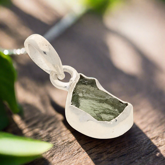 Buy your Earth's Heart Rough Moldavite Necklace online now or in store at Forever Gems in Franschhoek, South Africa