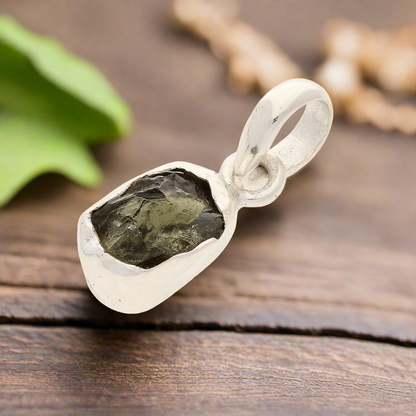 Buy your Rough Moldavite Power Silver Necklace online now or in store at Forever Gems in Franschhoek, South Africa