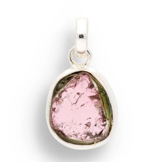 Get your Pink Watermelon Tourmaline Slice Necklace in Sterling Silver online now or in store at Forever Gems in Franschhoek, South Africa